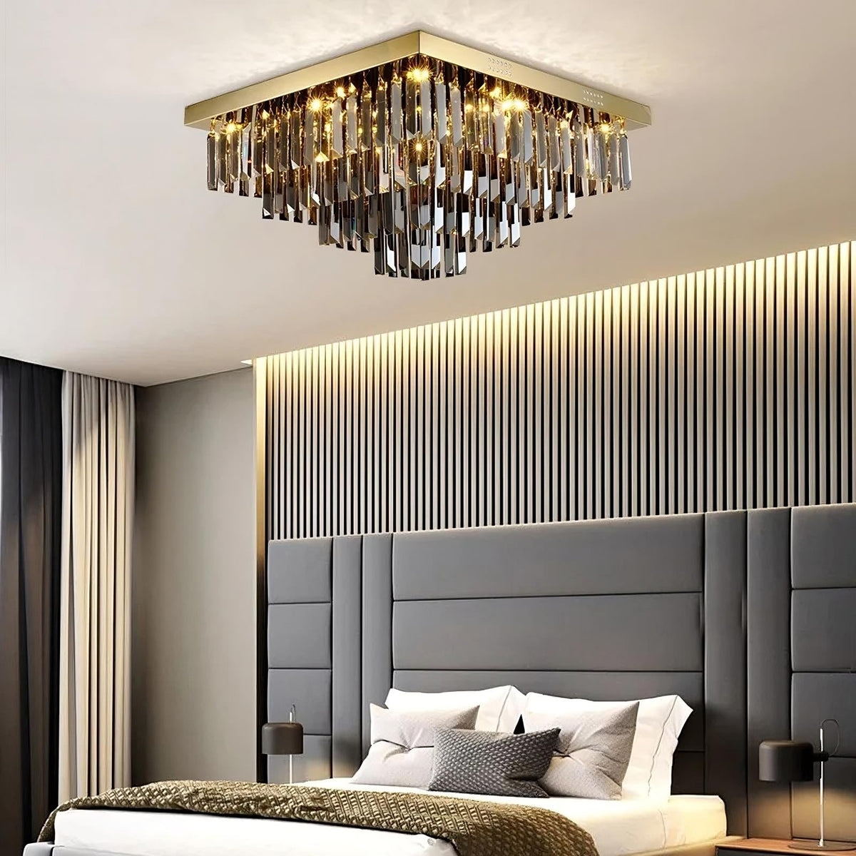 Lustre Gio en cristal gris fumé