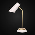 Lampe de travail blanc mat et or