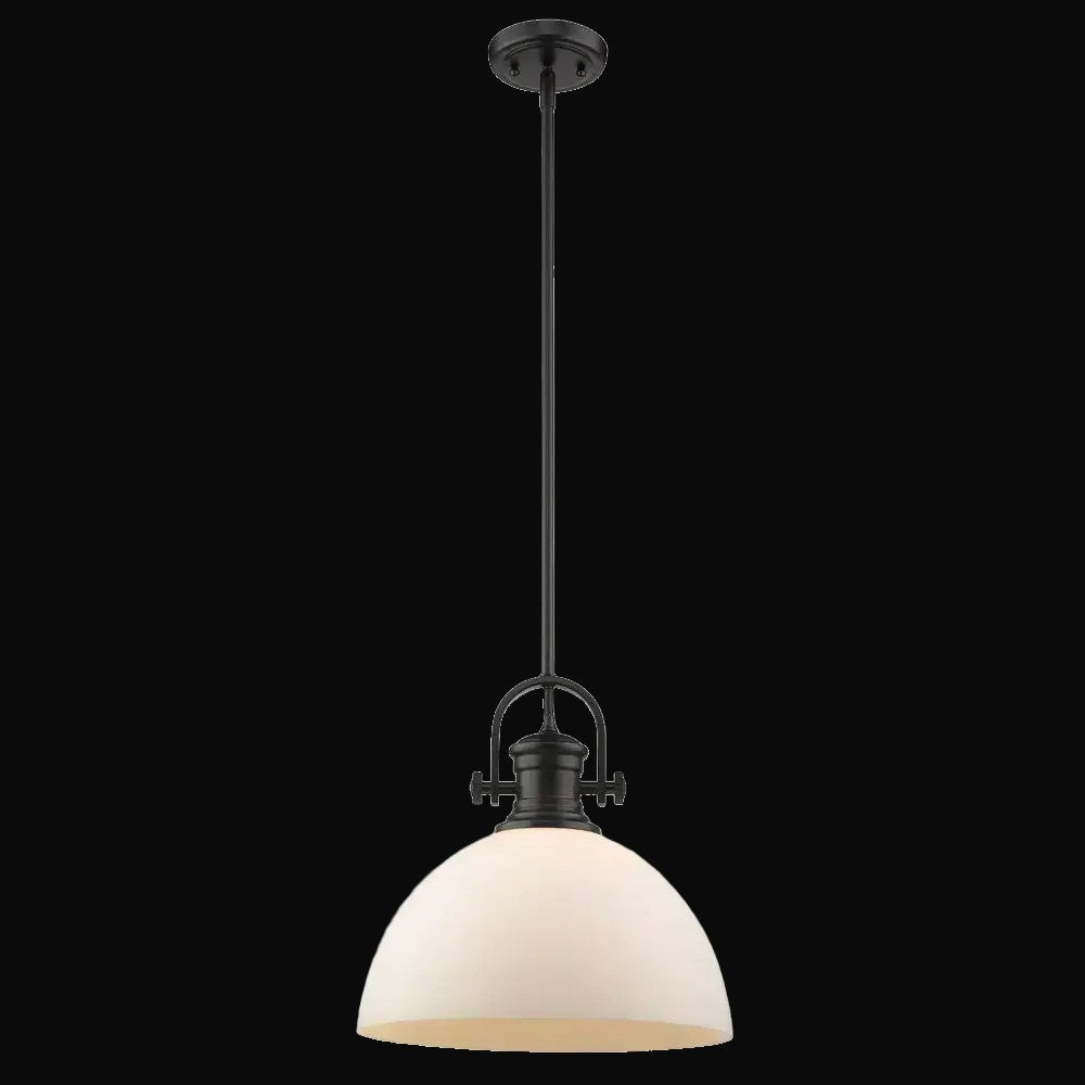 Suspension Hines 1 lumière, noir mat, verre opale – vue 2