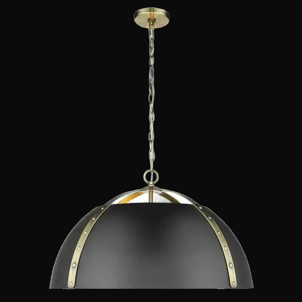 Suspension Aldrich 5 lumières, laiton vieilli – vue 2
