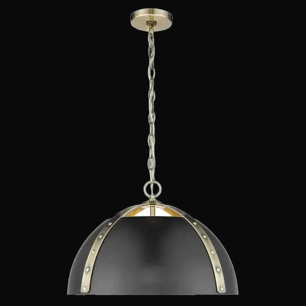 Suspension Aldrich 3 lumières, laiton vieilli – vue 2