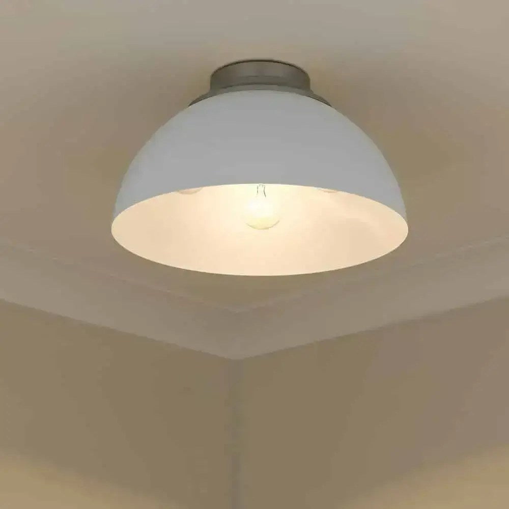 Plafonnier Zoey, étain, abat-jour blanc mat – vue 3