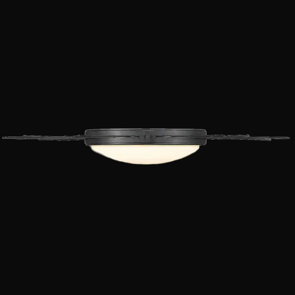 Plafonnier Kieran 24 po, noir mat, verre opale – vue 2