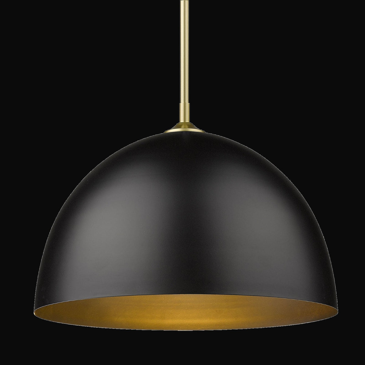 Grande suspension Zoey, or olympique, abat-jour noir mat