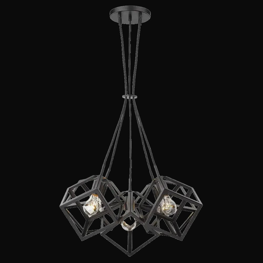 Suspension Cassio 5 lumières, noir mat – vue 2
