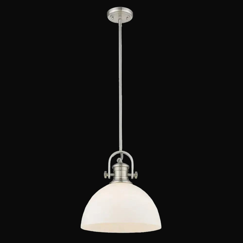 Suspension Hines 1 lumière, étain, verre opale – vue 2