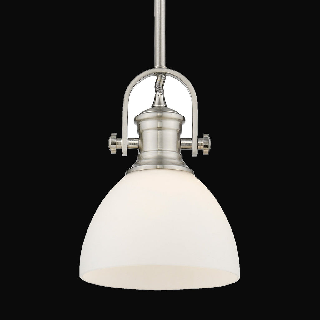 Mini-suspension Hines, étain, verre opale