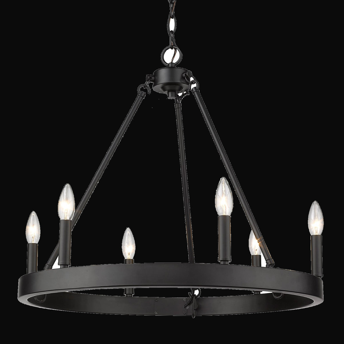 Lustre Alastair 6 lumières, noir mat