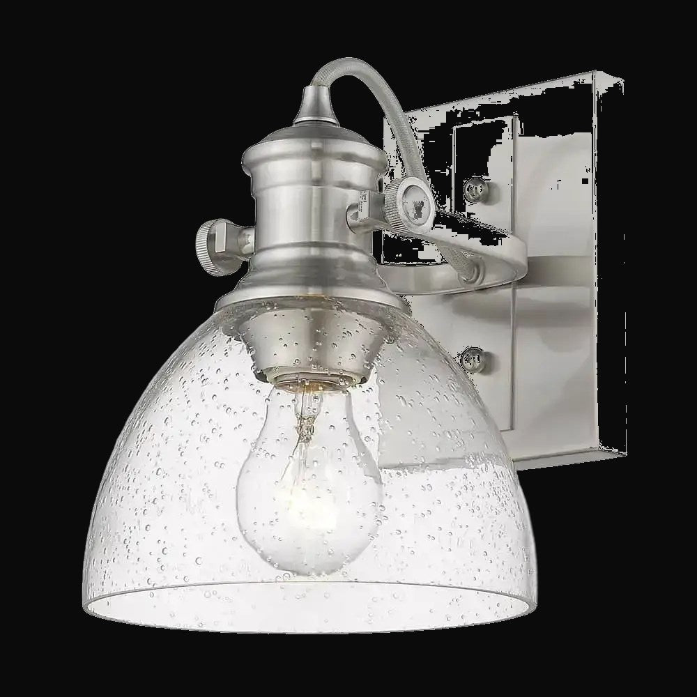 Applique de salle de bain Hines 1 lumière, étain, verre bullé – vue 2