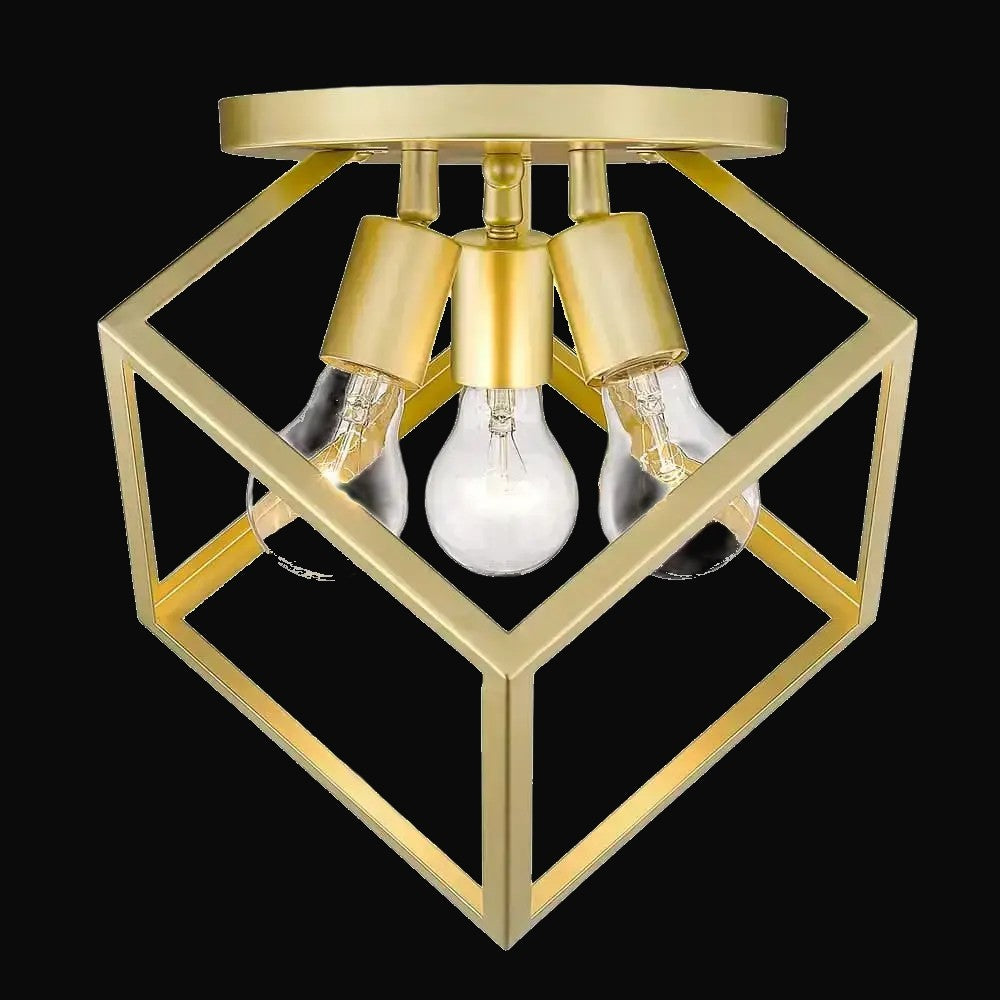 Semi-plafonnier Cassio 3 lumières, or olympique – vue 2