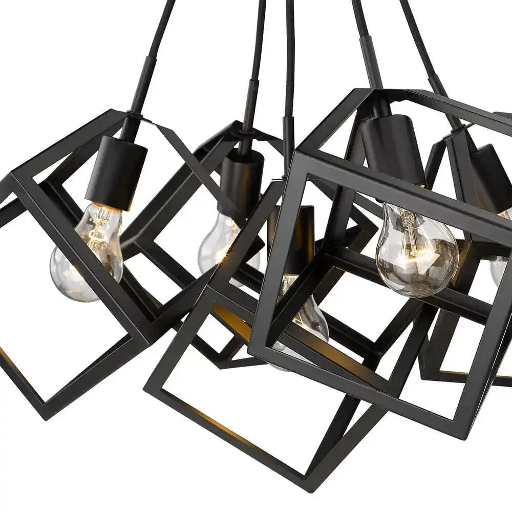 Suspension Cassio 5 lumières, noir mat – vue 3