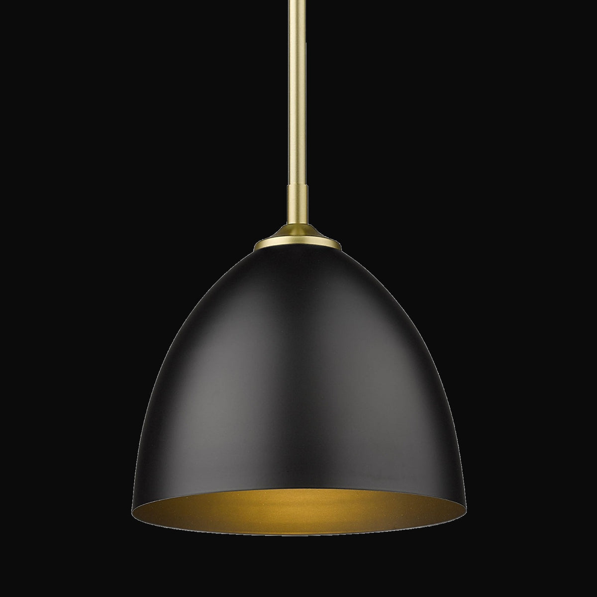 Petite suspension Zoey, or olympique, abat-jour noir mat