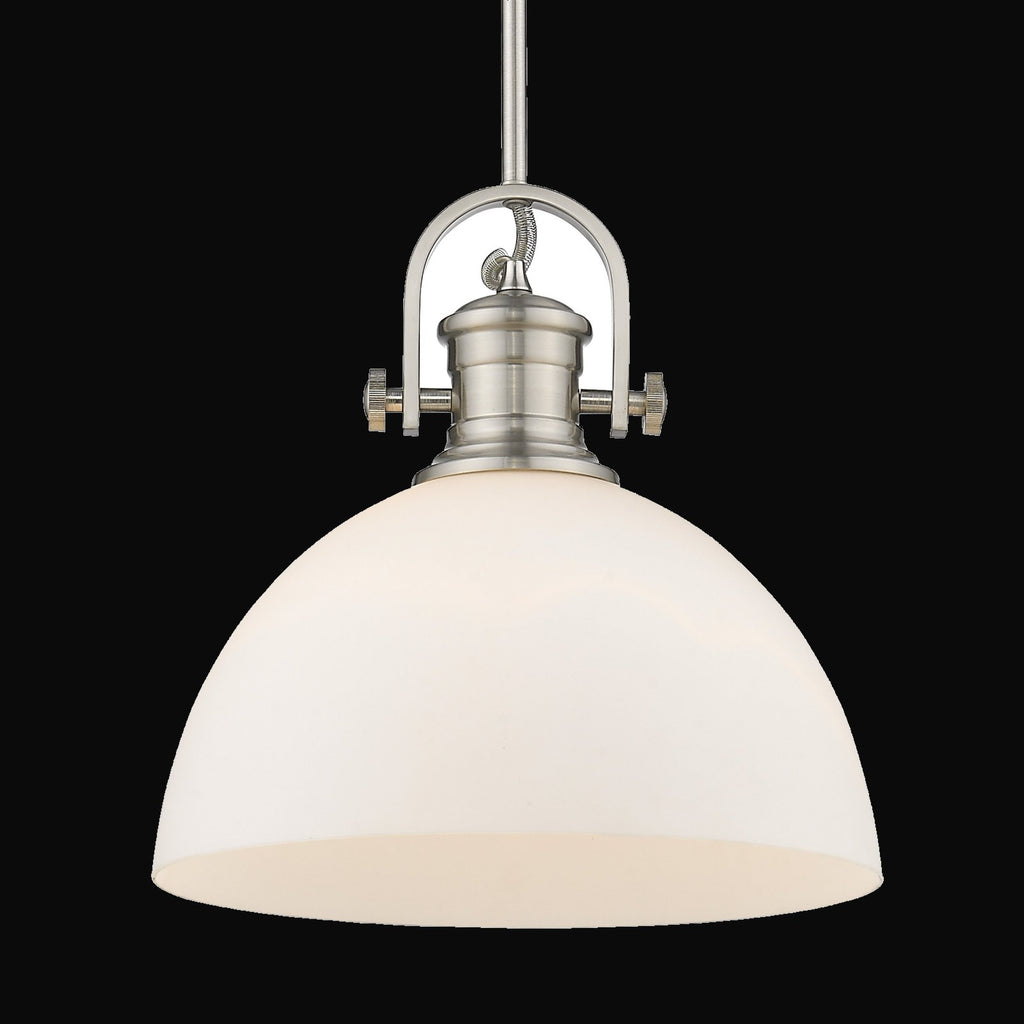 Suspension Hines 1 lumière, étain, verre opale