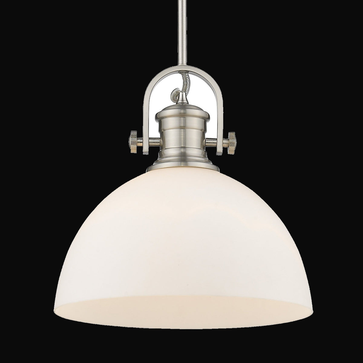 Suspension Hines 1 lumière, étain, verre opale