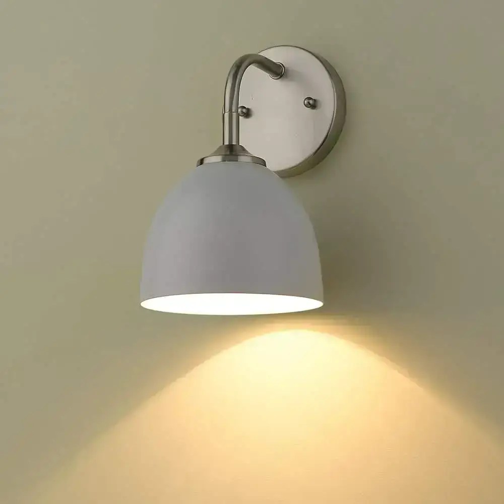 Applique Zoey 1 lumière, étain, abat-jour blanc mat – vue 3