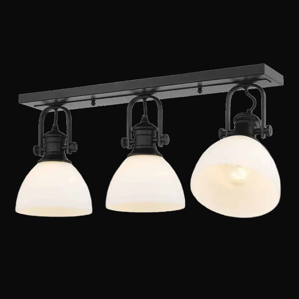Semi-plafonnier Hines 3 lumières, noir mat, verre opale – vue 2