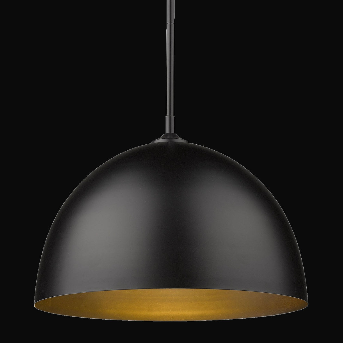 Grande suspension Zoey, noir mat, abat-jour noir mat