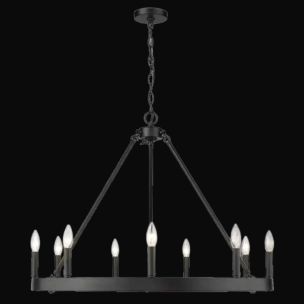 Lustre Alastair 9 lumières, noir mat – vue 2