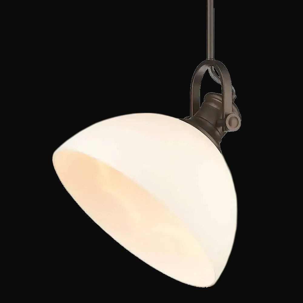 Suspension Hines 1 lumière, bronze frotté, verre opale – vue 3