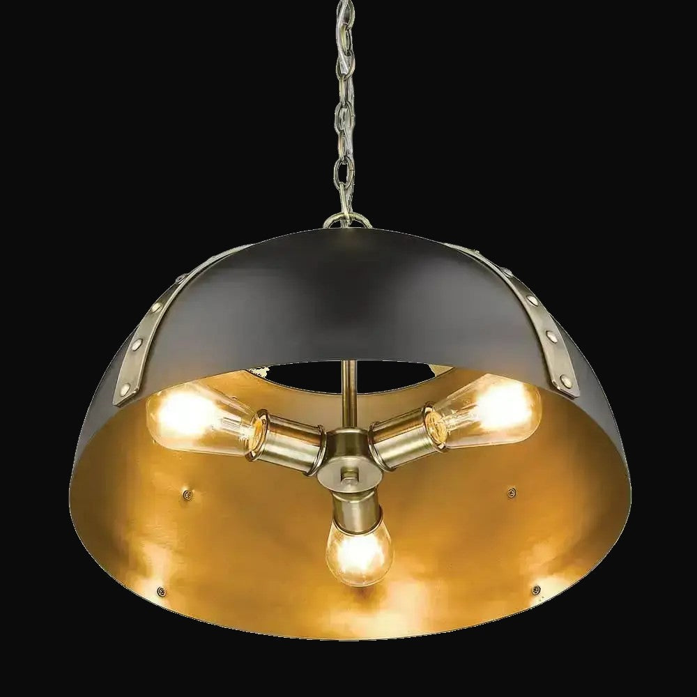 Suspension Aldrich 3 lumières, laiton vieilli – vue 3