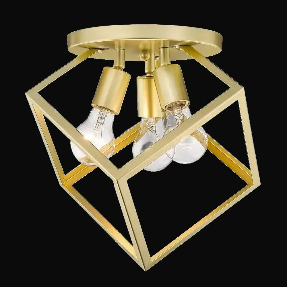Semi-plafonnier Cassio 3 lumières, or olympique