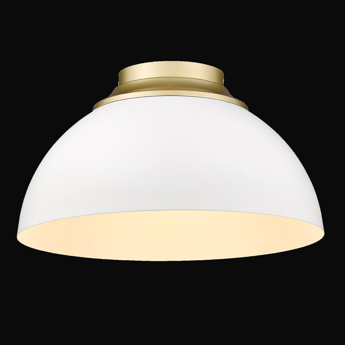 Plafonnier Zoey, or olympique, abat-jour blanc mat