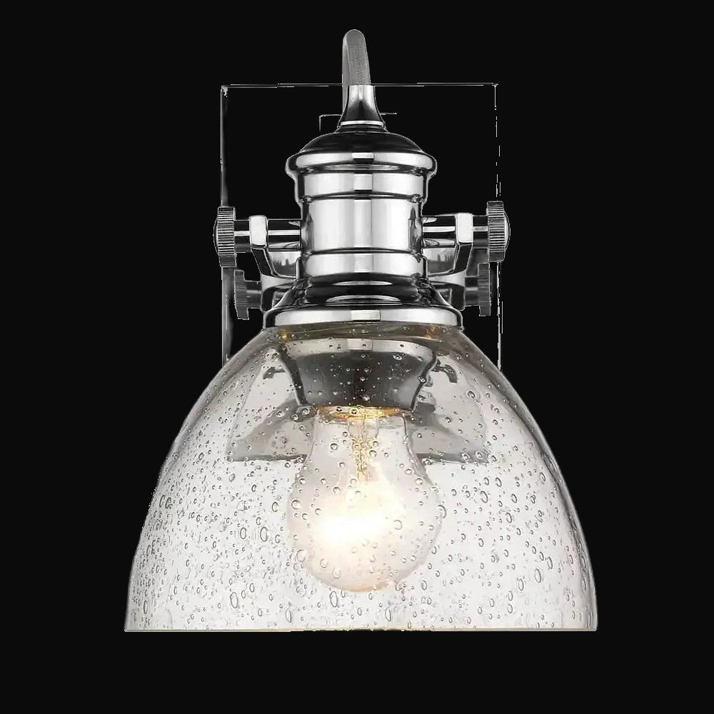 Applique de salle de bain Hines 1 lumière, chrome, verre bullé