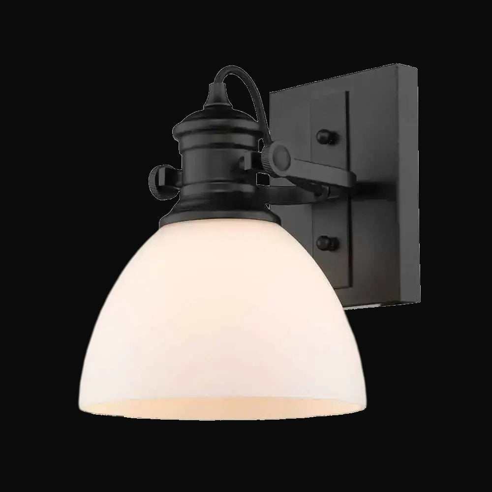 Applique de salle de bain Hines 1 lumière, noir mat, verre opale – vue 2
