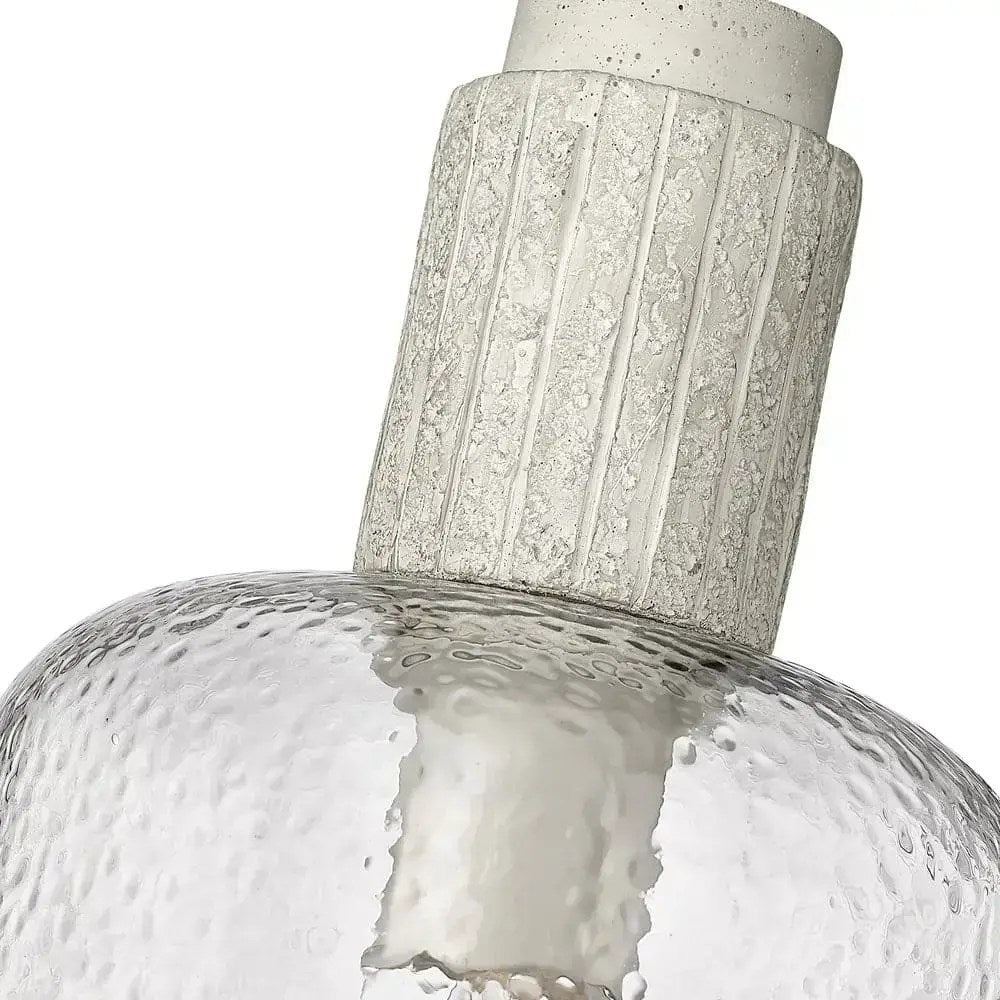 Petite suspension Pedra, noir mat, verre clair martelé – vue 3
