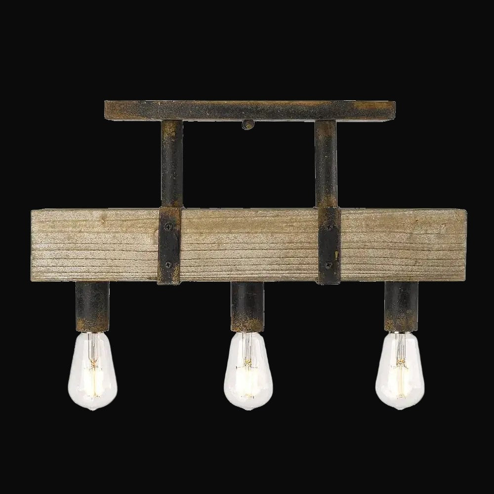 Semi-plafonnier Garrett, fer noir antique – vue 2