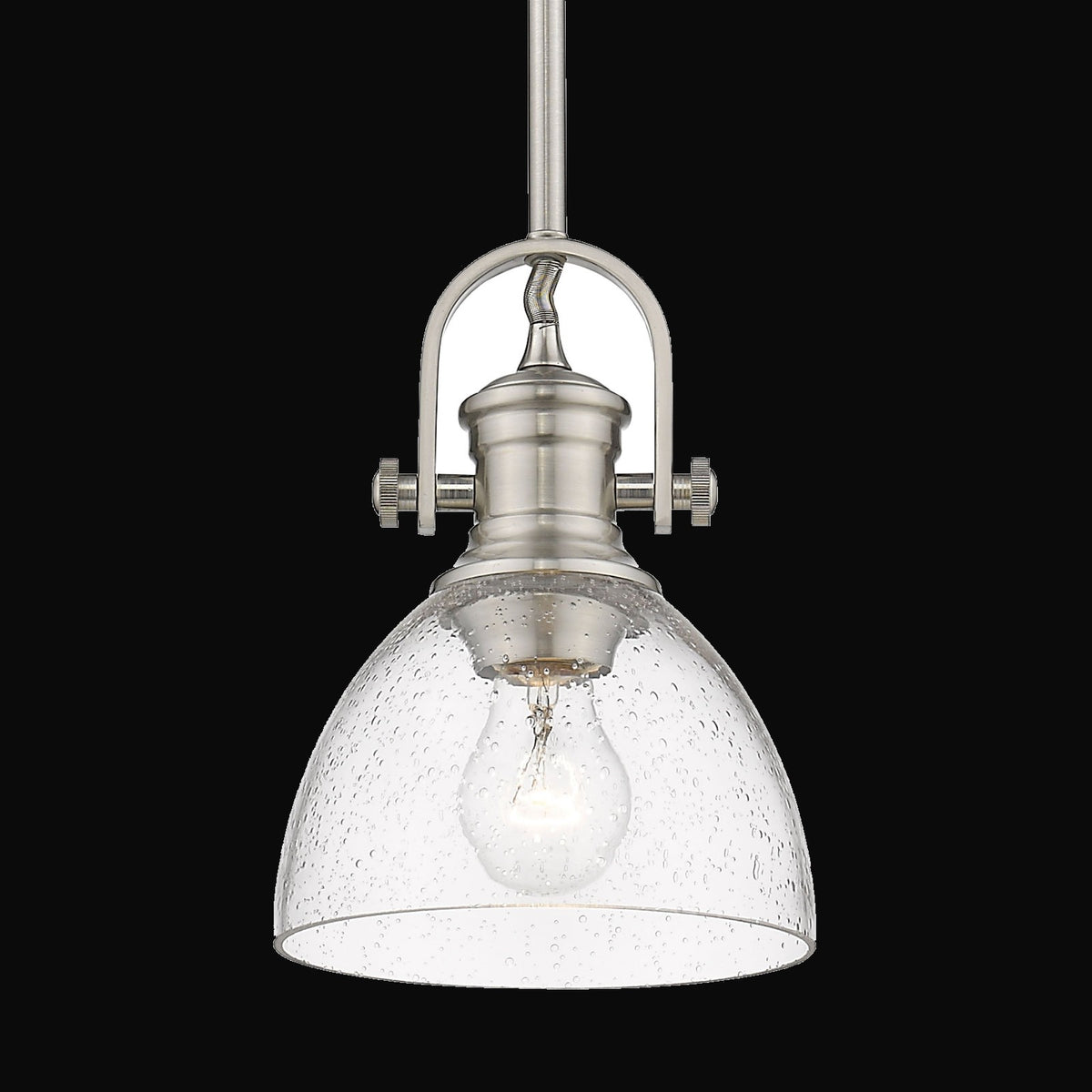 Mini-suspension Hines, étain, verre bullé