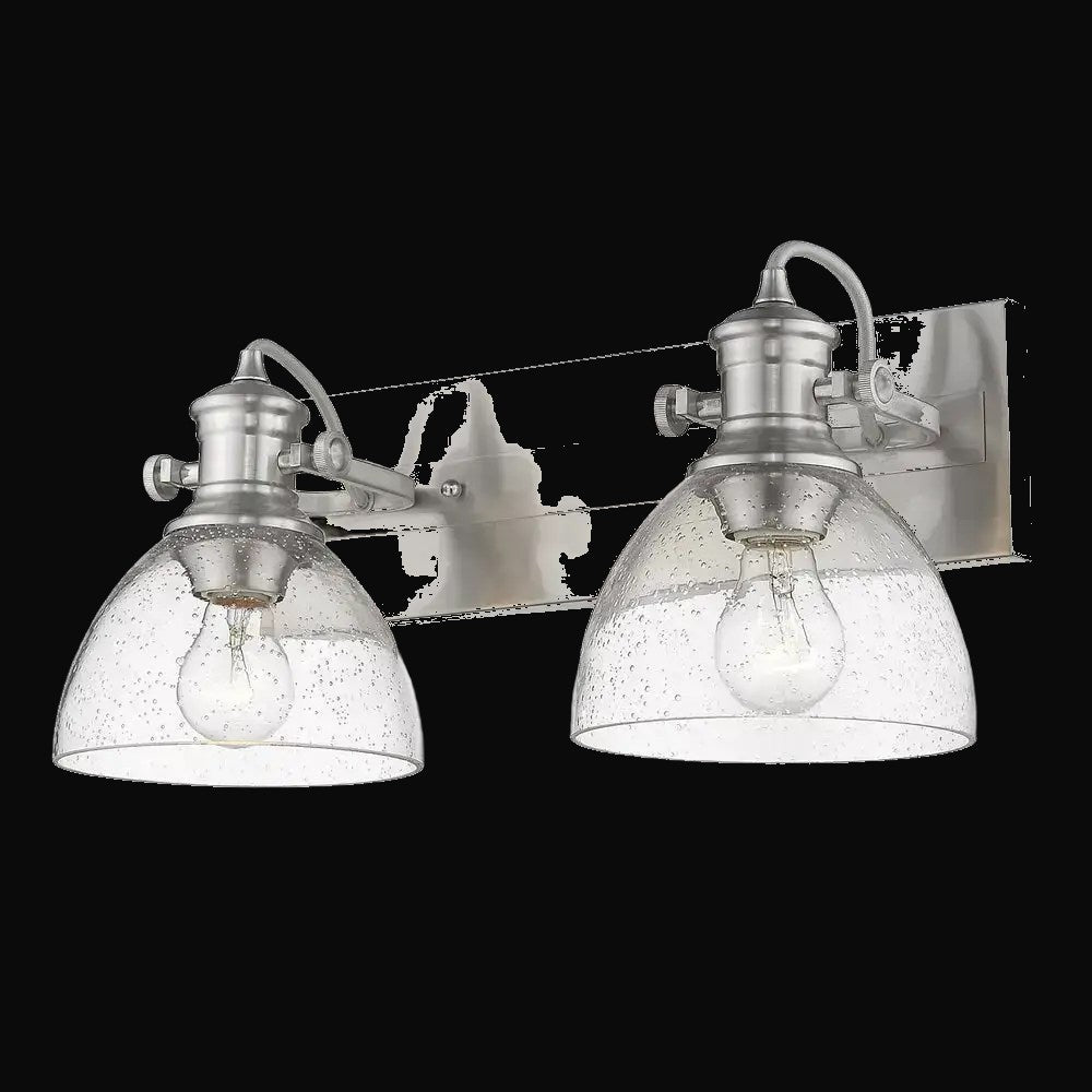 Semi-plafonnier Hines 2 lumières, étain, verre bullé – vue 2