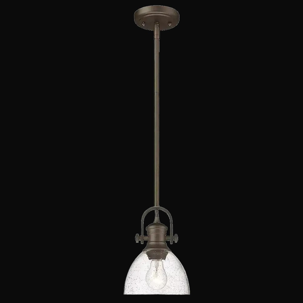 Mini-suspension Hines, bronze frotté, verre bullé – vue 2