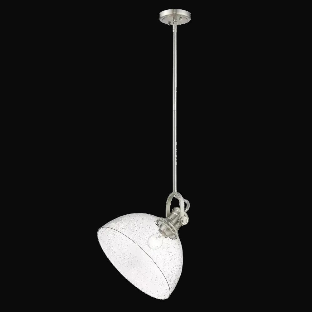 Suspension Hines 1 lumière, étain, verre bullé – vue 3