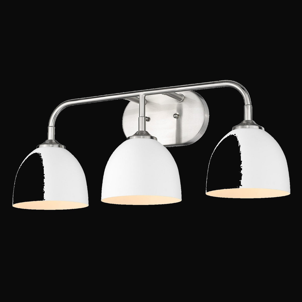 Applique de salle de bain Zoey 3 lumières, étain, abat-jour blanc mat