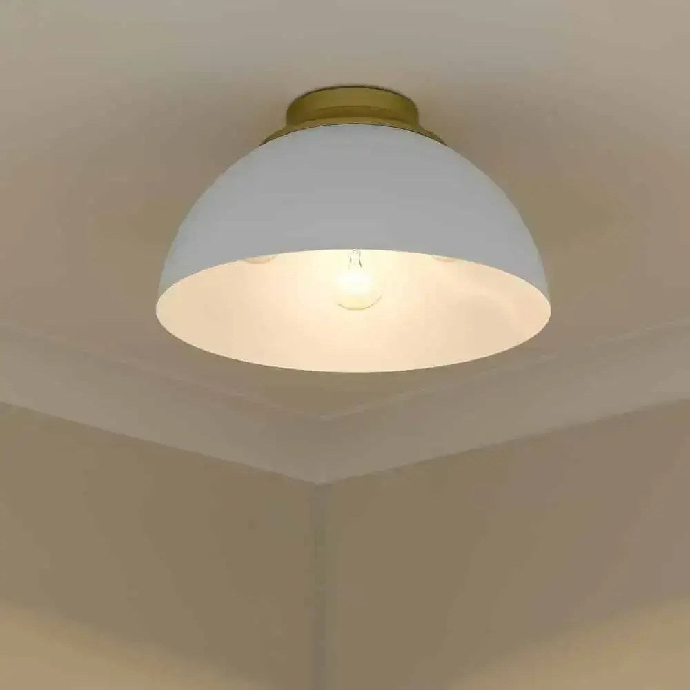 Plafonnier Zoey, or olympique, abat-jour blanc mat – vue 3