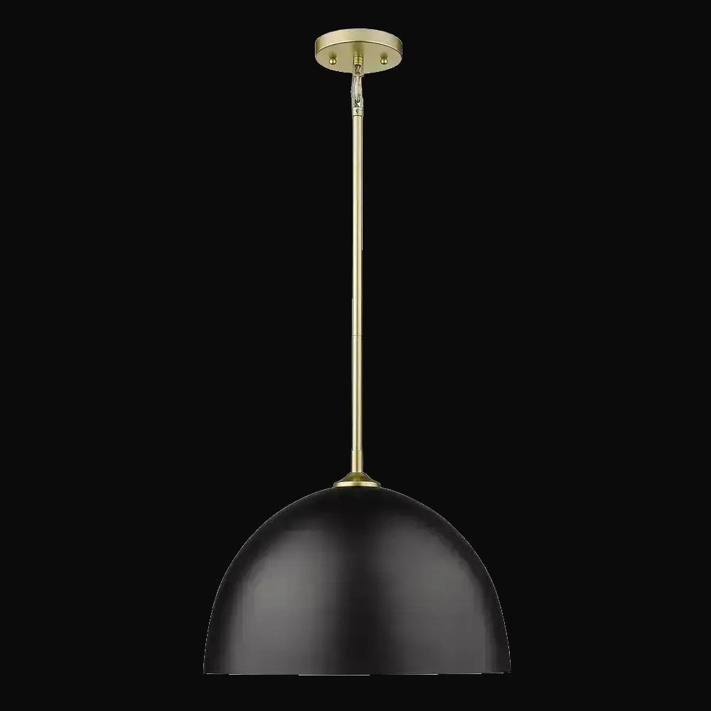 Grande suspension Zoey, or olympique, abat-jour noir mat – vue 2
