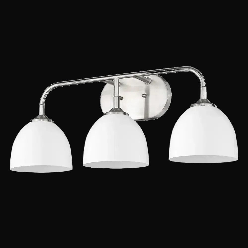Applique de salle de bain Zoey 3 lumières, étain, abat-jour blanc mat – vue 3