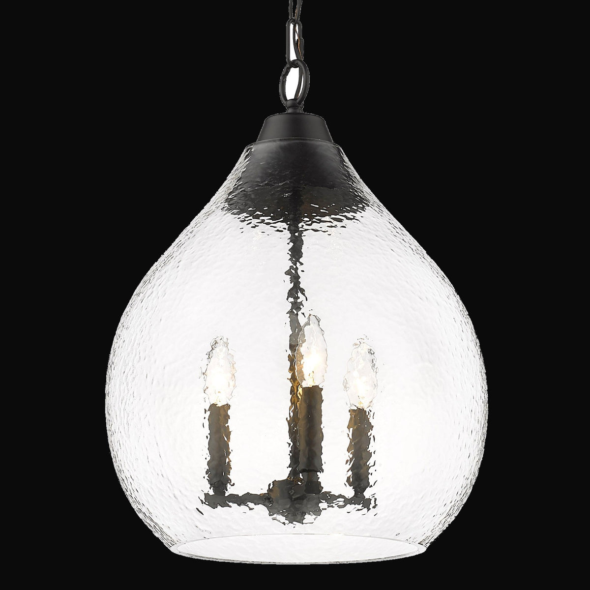 Suspension Ariella 3 lumières, noir mat