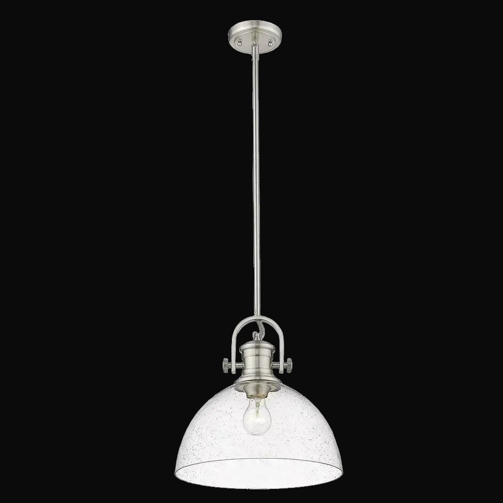 Suspension Hines 1 lumière, étain, verre bullé – vue 2