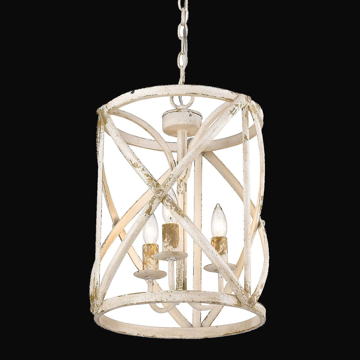 Suspension Alcott 3 lumières, ivoire antique