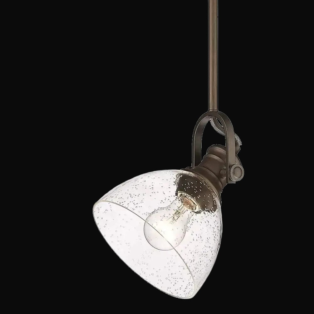 Mini-suspension Hines, bronze frotté, verre bullé – vue 3