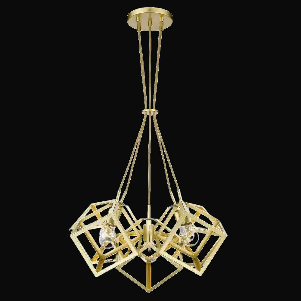 Suspension Cassio 5 lumières, or olympique – vue 2
