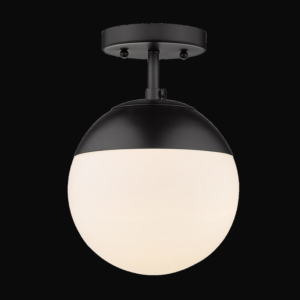 Applique Dixon, laiton vieilli, verre clair et capuchon noir mat