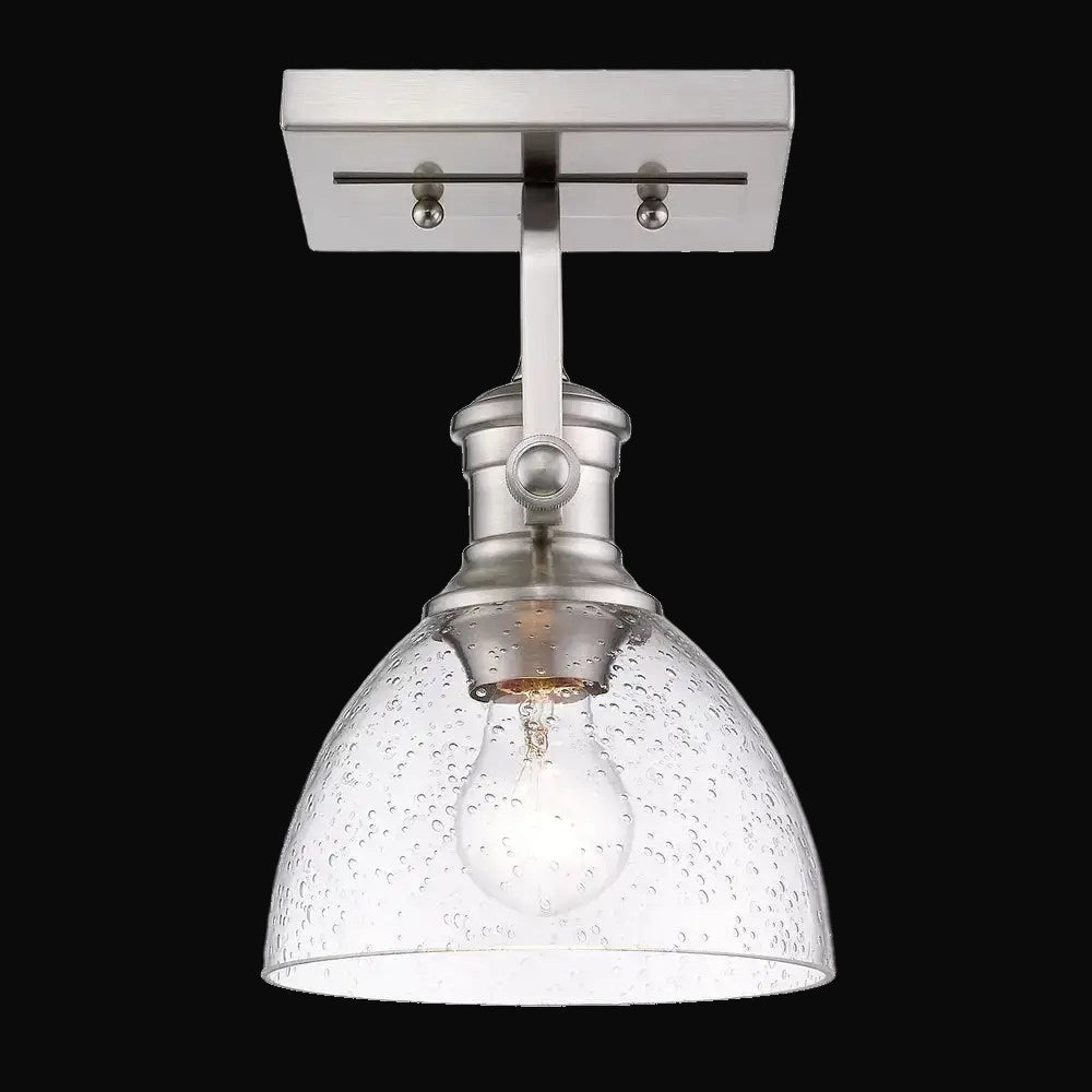 Semi-plafonnier Hines 1 lumière, étain, verre bullé – vue 3