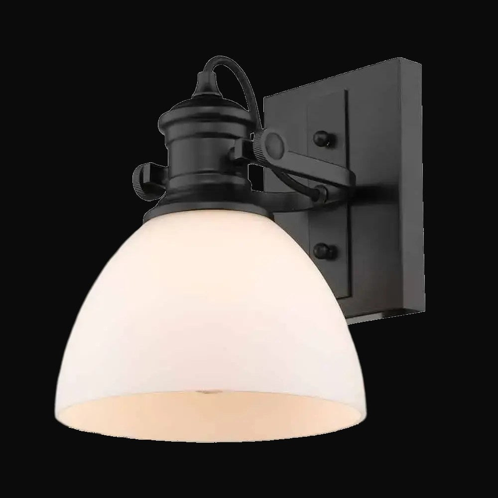 Semi-plafonnier Hines 1 lumière, noir mat, verre opale – vue 3