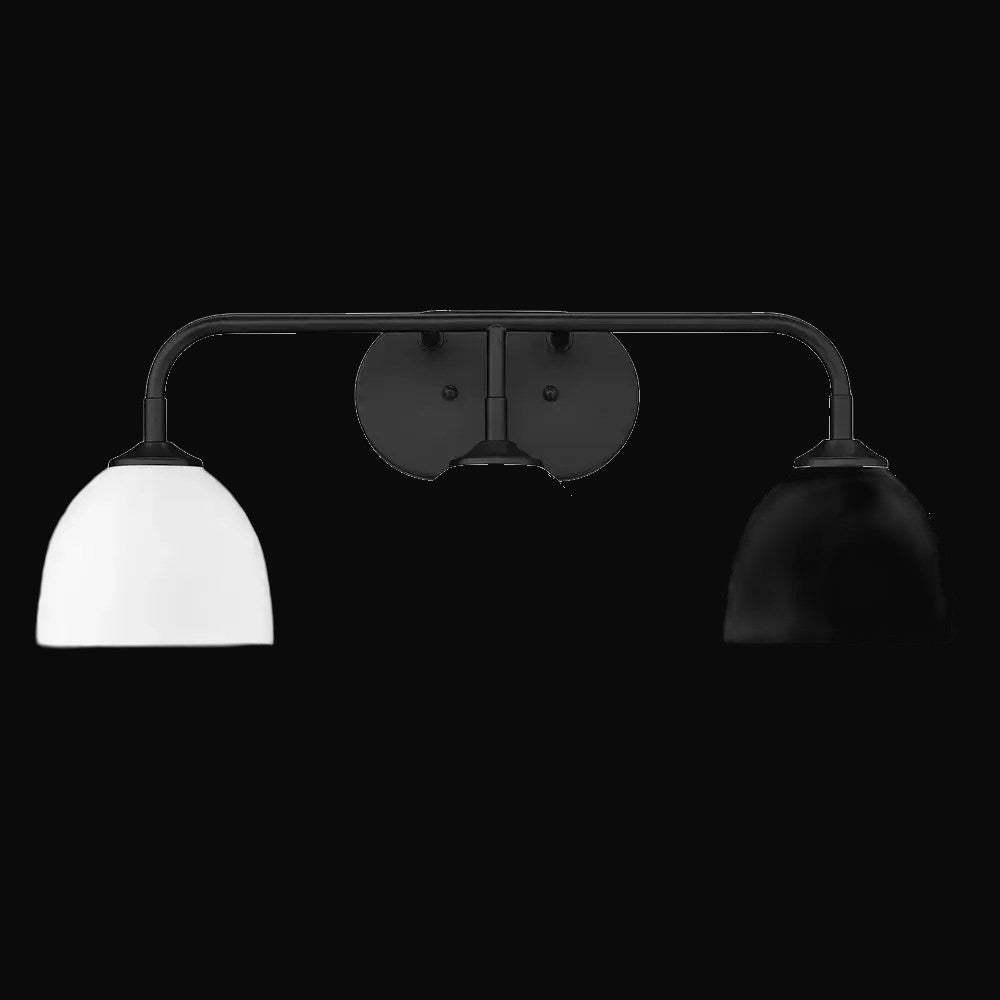 Applique de salle de bain Zoey 3 lumières, noir mat, abat-jour blanc mat – vue 2