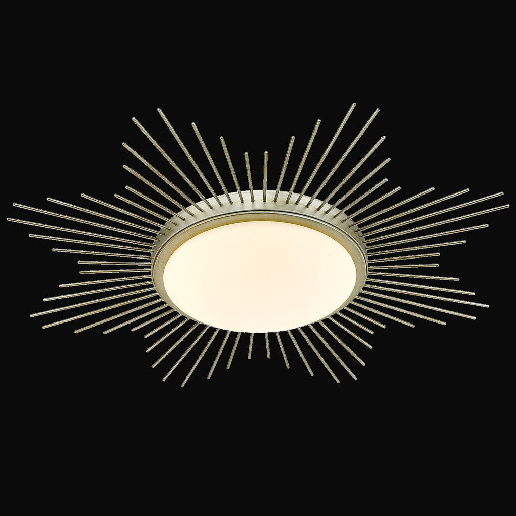Plafonnier Kieran 24 po, or blanc, verre opale
