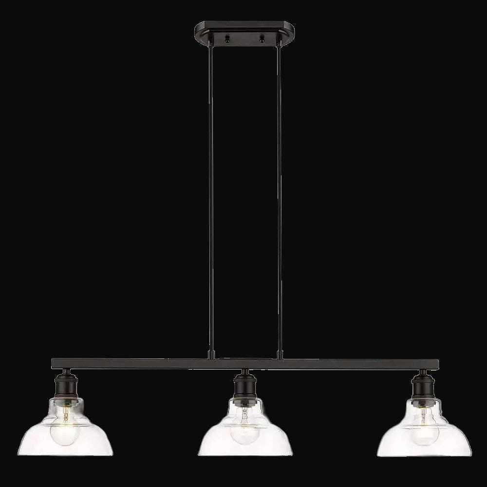 Semi-plafonnier Carver 3 lumières, noir mat – vue 3