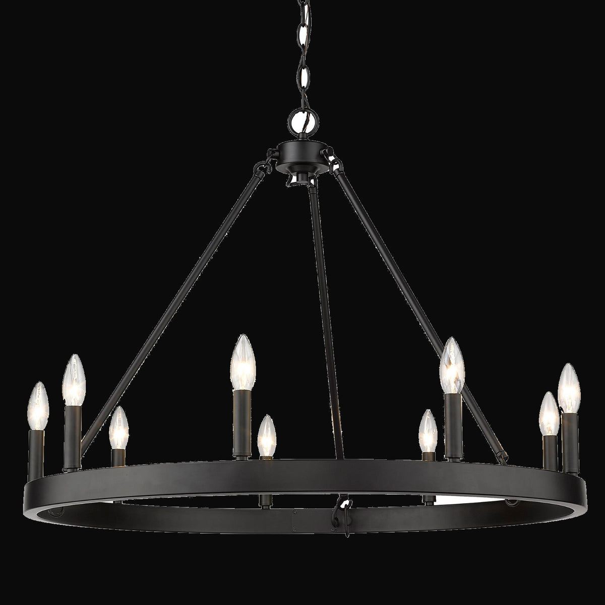 Lustre Alastair 9 lumières, noir mat